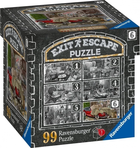 Ravensburger бягство игра EXIT пъзел „Обитавано имение: В гаража“ 99 части