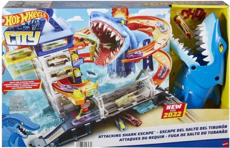 Hot Wheels City пристанище – нападение на акула, игрален комплект