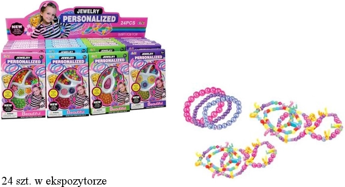 Colorful beads with strings for making bracelets and necklaces