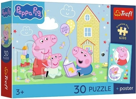 Детски пъзел Premium Plus Kids Прасенцето Пепа – „Пепа има план“ (30 части)