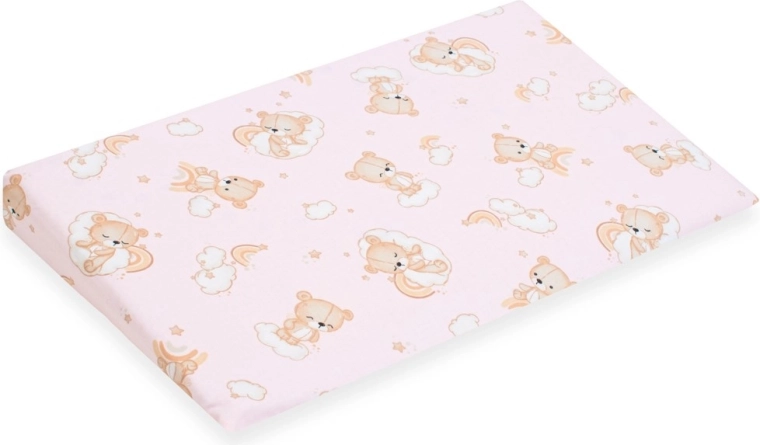 Cover for children's wedge pillow 59 × 37 cm pink teddy