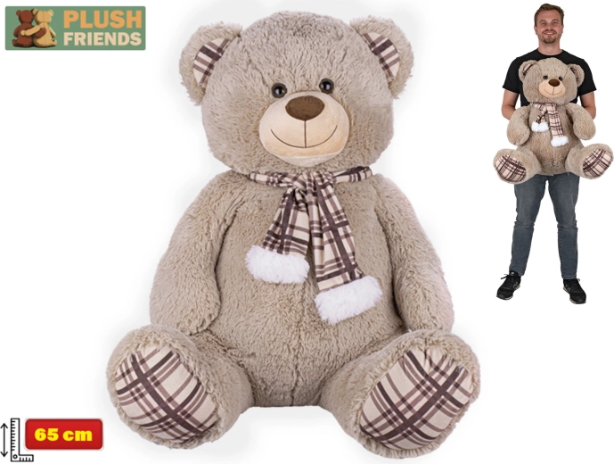 Плюшено мече Plush Friends 65 см с шал