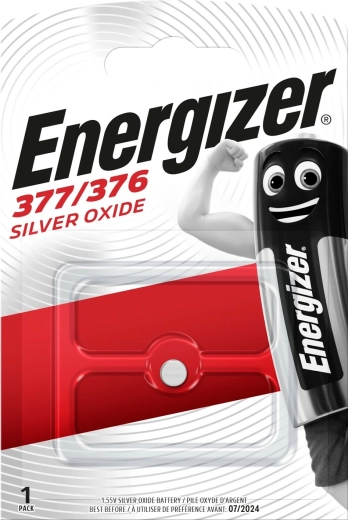 Watch battery ENERGIZER 377/376, 1.55 V, 25 mAh, 1 pc