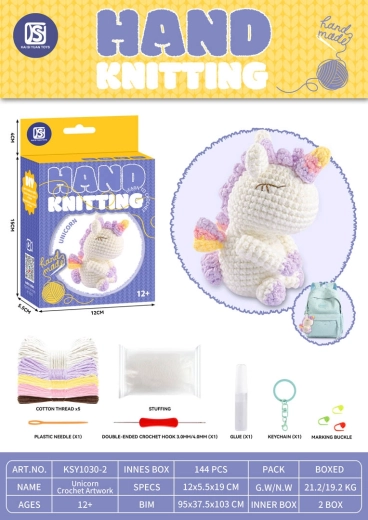 Creative kit for making a yarn plush toy – unicorn