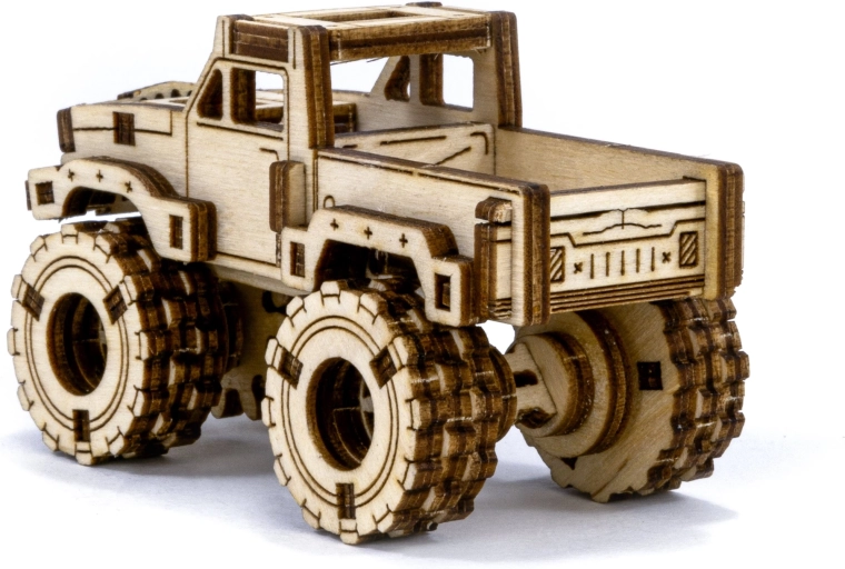Detailed wooden Monster Truck