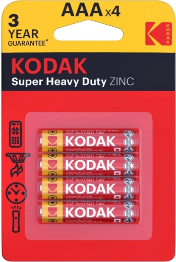 Kodak Heavy Duty zinc AAA (micro pencil) battery 1.5 V – pack of 4