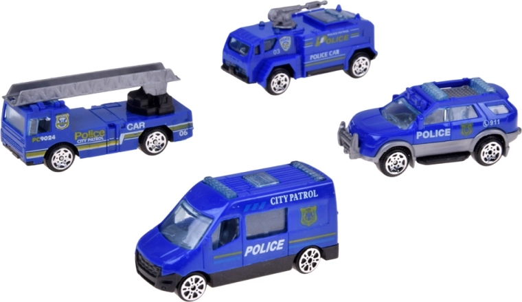Four police vehicles for action-packed play