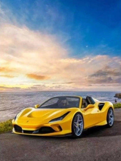 Диамантено рисуване: жълто Ferrari 30 × 40 см