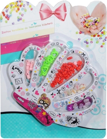 Bead set with strings for making bracelets