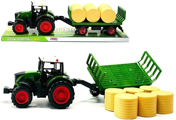 Gazelo Tractor with Trailer and Hay Bales