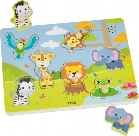 Viga Wooden Sound Puzzle Exotic Animals