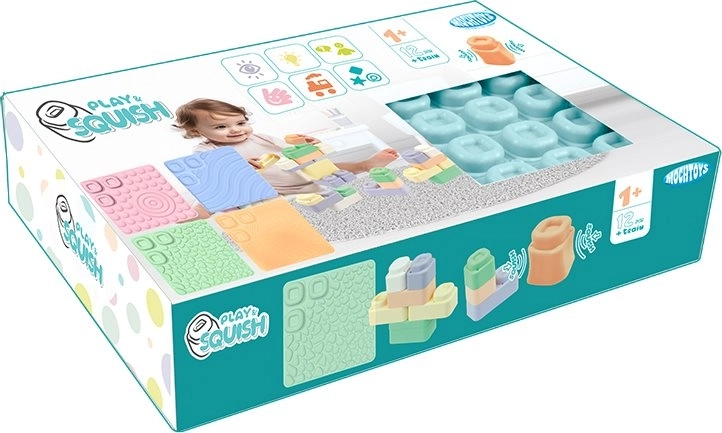 Сензорни подложки и 24 меки кубчета MOCHTOYS Play & Squish