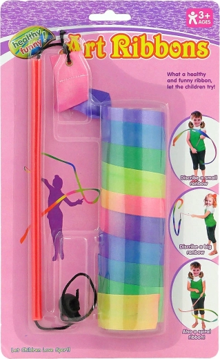 Children’s rainbow rhythmic gymnastics ribbon with wand, 121 cm