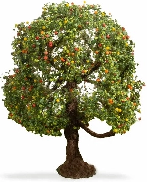 NOCH Apple Tree – hand-crafted model tree with apples, 8 cm