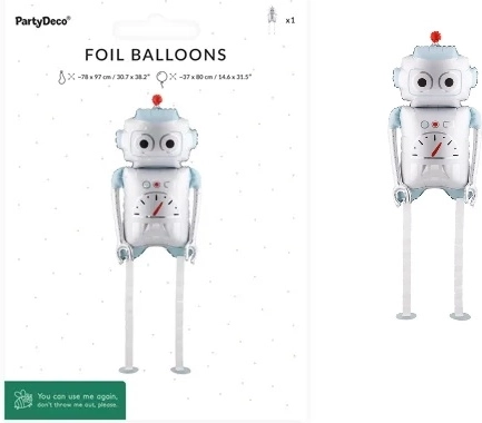 Foil walking balloon robot mix 37 × 80 cm