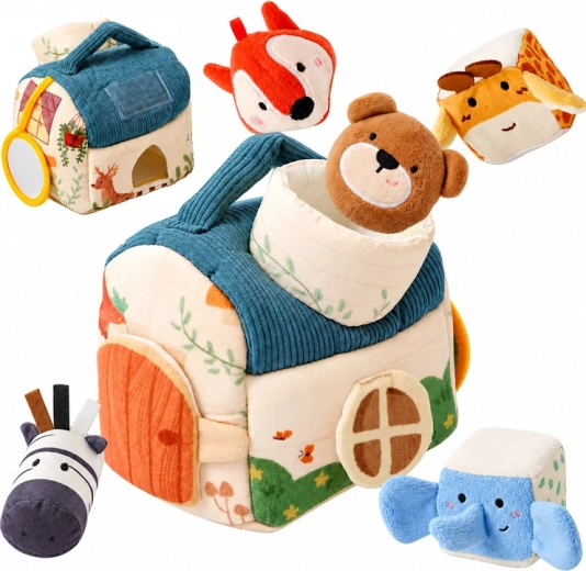 Sensory Plush Playhouse with 5 Animals