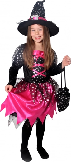 Child Witch Costume Black-Pink with Stars
