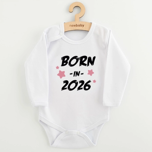Детско боди с щампа new baby born in 2026 розово 62 (3–6 м)
