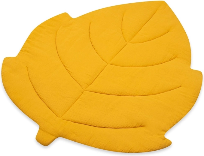 Muslin play mat New Baby Leaf mint – Mustard