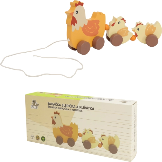 BABU Pull-Along Hen with Chicks