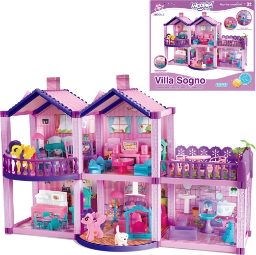 WOOPIE Pony Fantasy Villa Dollhouse with 120 Pieces