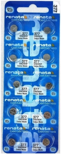 Бутонни батерии RENATA 377/376 1,55 V – опаковка 10 бр.