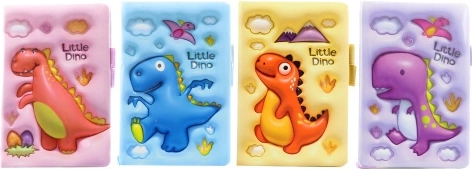 Dinosaur-themed notebook, color-ruled
