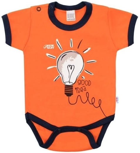Бебешко памучно боди с къс ръкав New Baby Happy Bulbs
