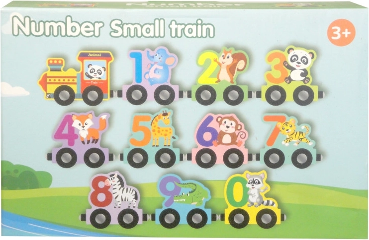 Wooden Train with Numbers and Animals