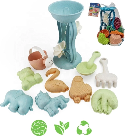 Woopie Green екологичен комплект за пясък с мелничка и лейка, 10 части