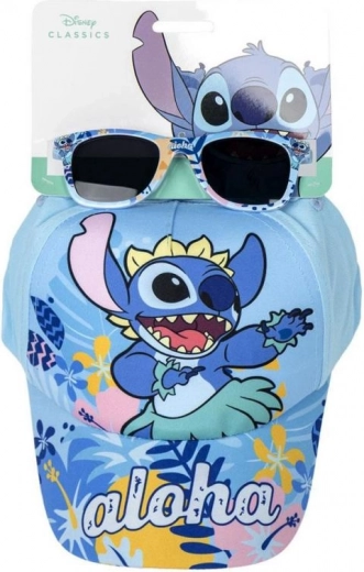 Детска шапка с козирка с очила Stitch
