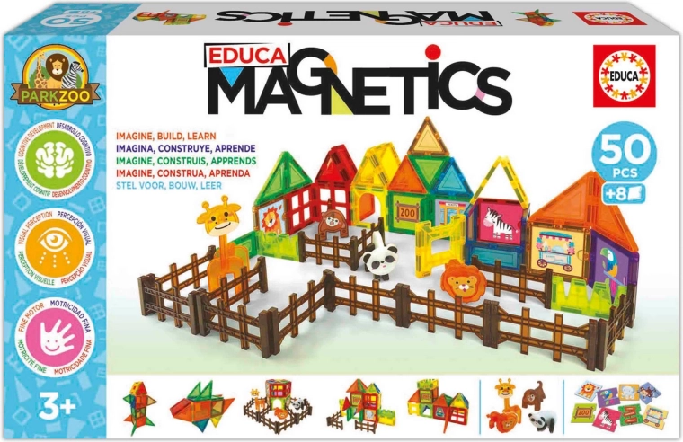 EDUCA Magnetics Zoo Park magnetic construction set, 50 pieces