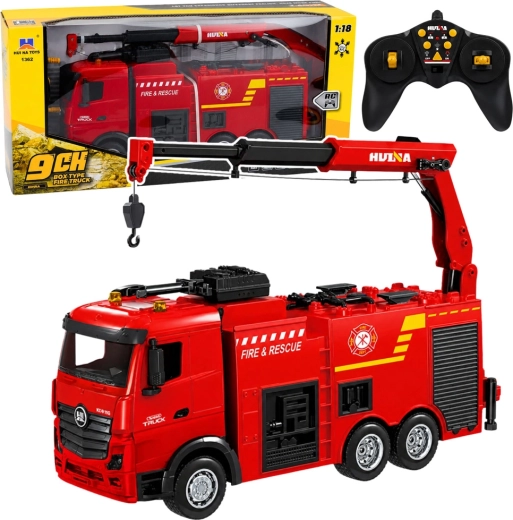 Huina RC fire truck with crane and water cannon 1:18