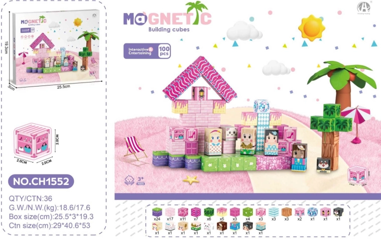 Magnetic 3D Cubes – set of 100 pcs