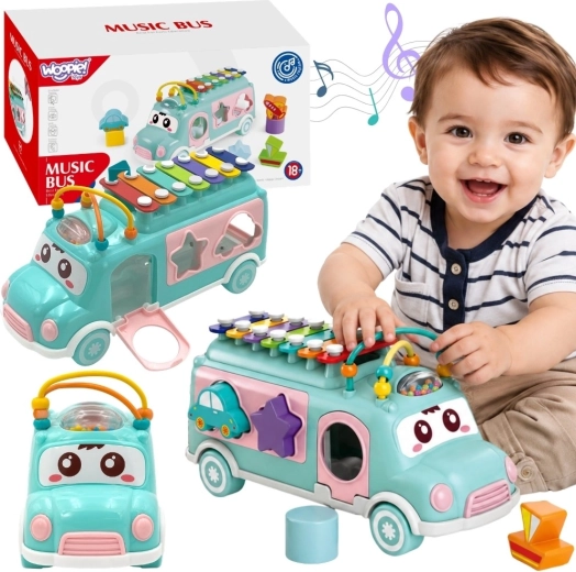 Musical Car with Shape Sorter and Xylophone WOOPIE BABY