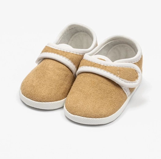 Детски велурени пантофки New Baby кафяви 0–3 месеца