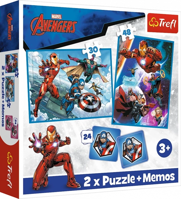 Пъзел 2 в 1 и мемори игра (пексесо) MARVEL The Avengers