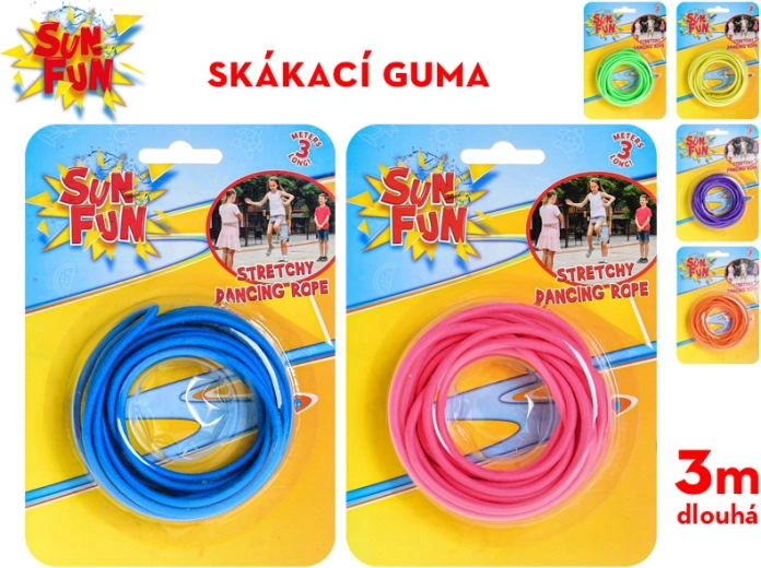 Скачащо въже Sun Fun 300 cm – детска ластична връв за скачане в 6 цвята