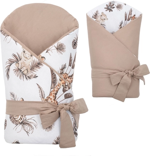 Reversible baby swaddle NEW BABY Safari 80 × 80 cm