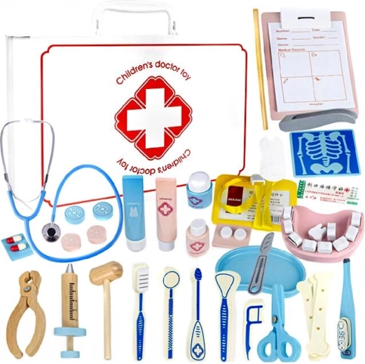 Wooden Doctor Set in a Suitcase