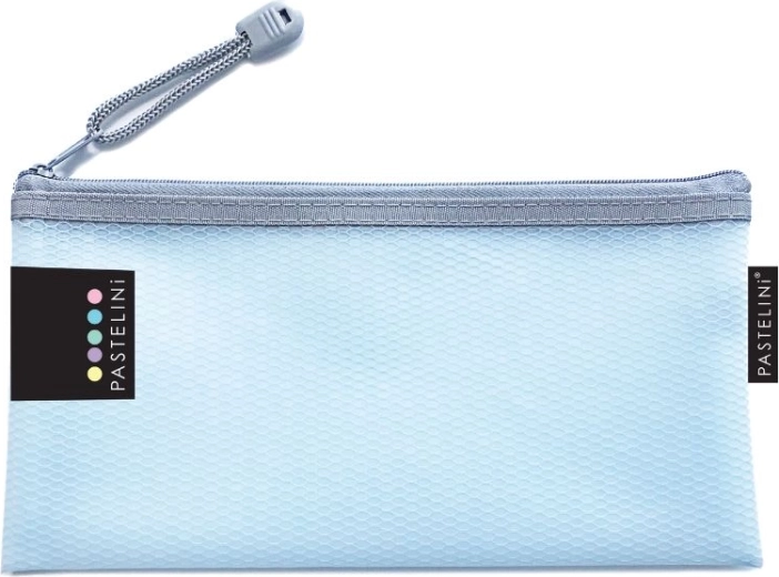 Envelope with zipper in pastel blue