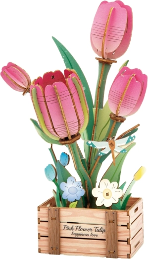3D Wooden Construction Kit Tulip 21 cm