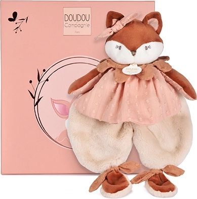 Doudou подаръчен комплект плюшена гушкалка лисичка Мина 29 см
