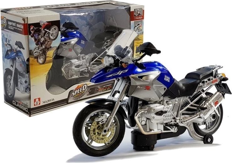 Battery-powered kids' motorcycle with lights and music – blue