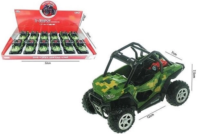 Military-style buggy 12 cm with light and sound