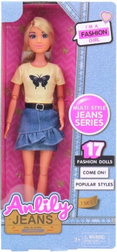 Doll Lili in Denim Skirt 30 cm