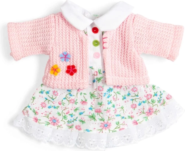Bigjigs Toys розова флорална рокля и жилетка за кукла 28 см