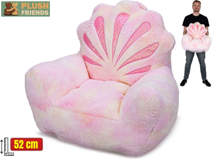 Plush Friends плюшено детско кресълце във формата на мида 52 см