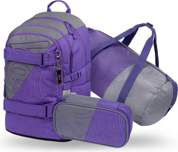 Baagl 3-piece School Set Skate Dual – backpack, pencil case and foldable sports bag GRS
