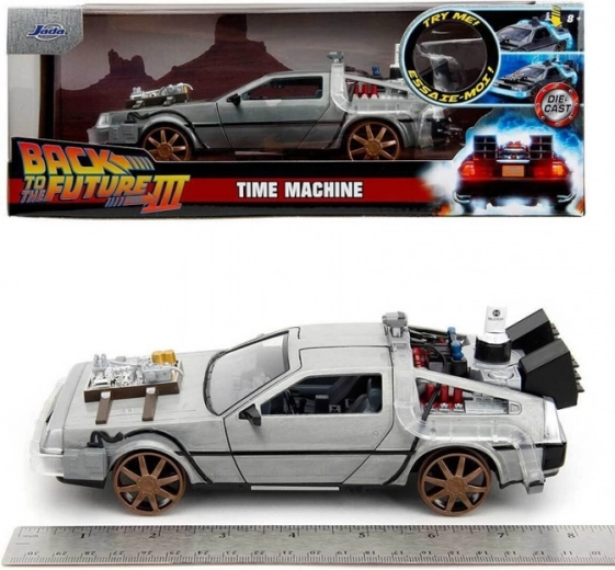 DeLorean „Завръщане в бъдещето III“ 1:24 метален модел с отварящи се врати Jada Toys